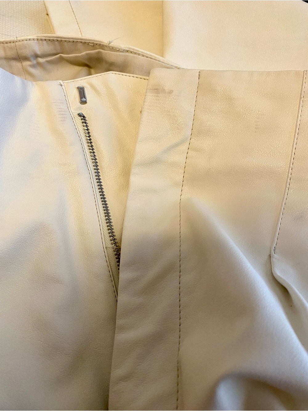 Free People Cecily Faux Leather High Rise Pants Ivory 12 - Picture 14 of 14